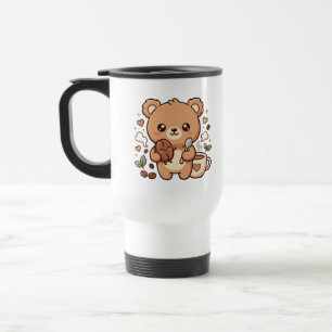 Tasse de voyage Bear Bean Spoon Kawaii Coffee