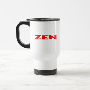 Tasse de voyage blanche rouge zen