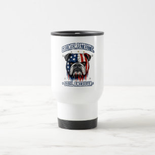 Tasse de voyage Bulldog patriotique grumpy du 4 ju