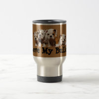 Tasse de voyage d'amour de chiots de bouledogue