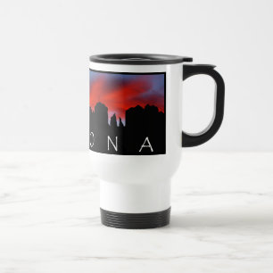 Tasse de voyage de cadeau de coucher du soleil de