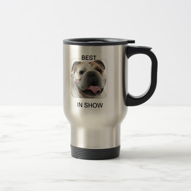 tasse de voyage de café de bouledogue (Droit)
