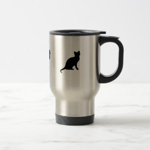 Tasse de voyage de café de chat noir