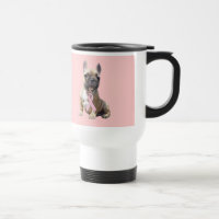 Tasse de voyage de cancer du sein de bouledogue