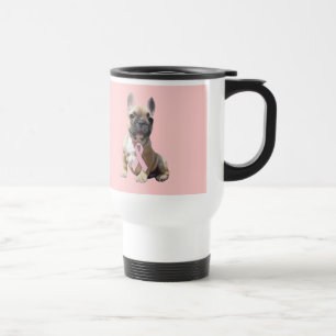 Tasse de voyage de cancer du sein de bouledogue