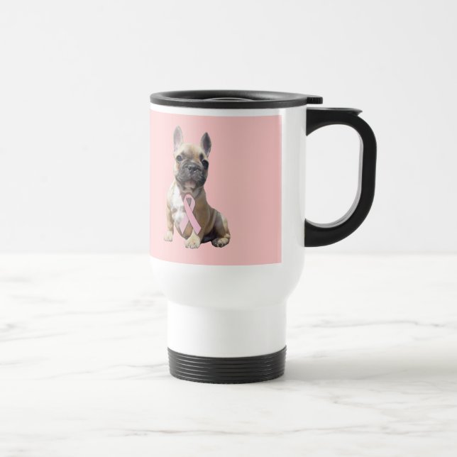 Tasse de voyage de cancer du sein de bouledogue (Droite)