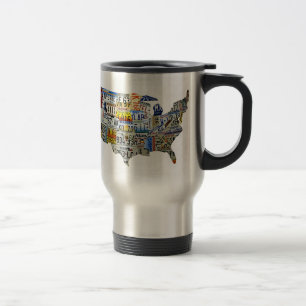 Tasse de voyage de carte de plaque minéralogique