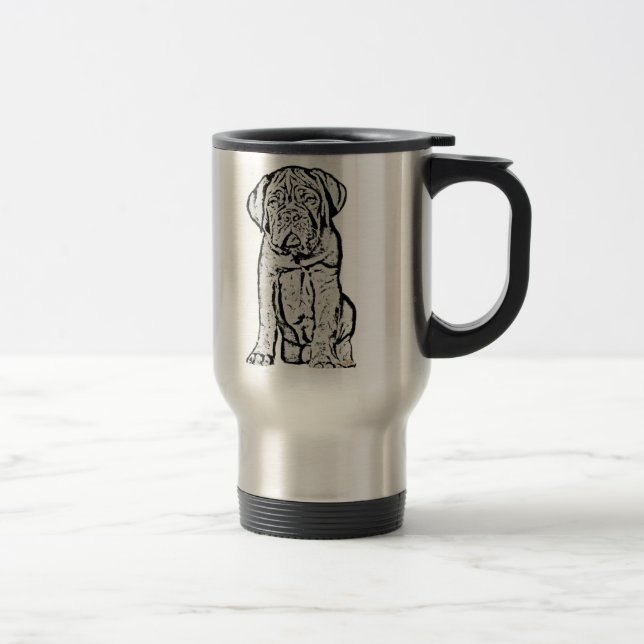 Tasse de voyage de chiot de Dogue de Bordeaux (Droit)