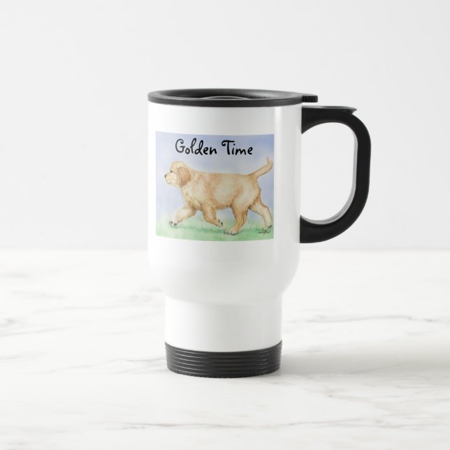 Tasse de voyage de chiot de golden retriever (Droite)