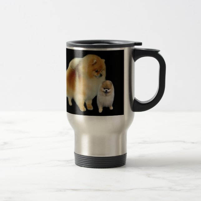Tasse de voyage de copains de Pomeranian (Droit)