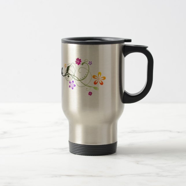 Tasse de voyage de Flourishes de DigiShopTalk (Droit)