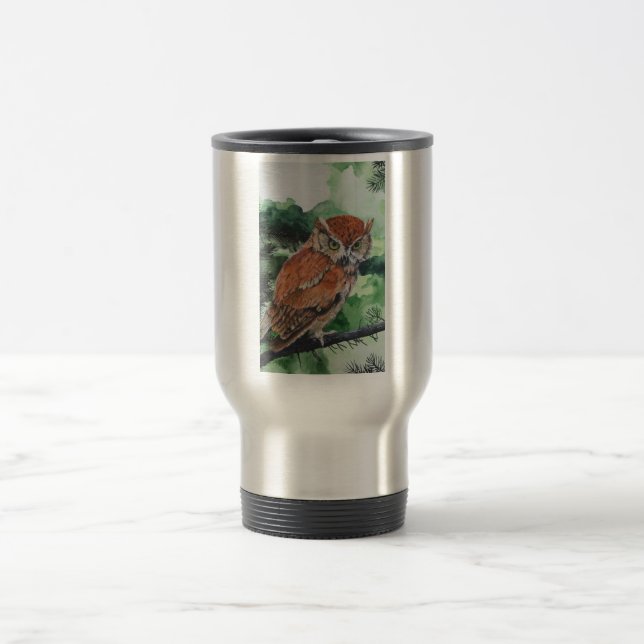 Tasse de voyage de "hibou" d'illustrations (Centre)