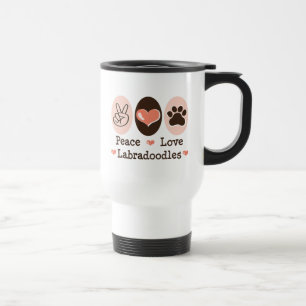 Tasse de voyage de Labradoodles d'amour de paix
