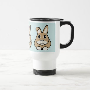 Tasse de voyage de lapin de bande dessinée