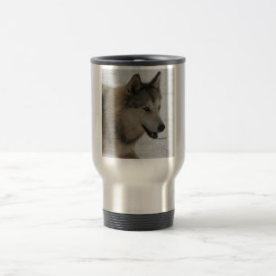 Tasse de voyage de loup gris