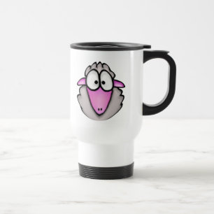 Tasse de voyage de moutons de bande dessinée