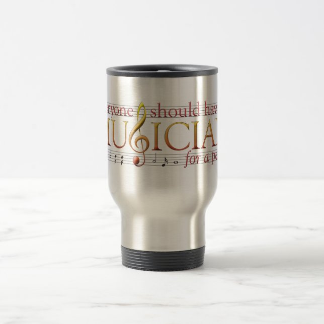 Tasse de voyage de musicien d'animal familier (Centre)