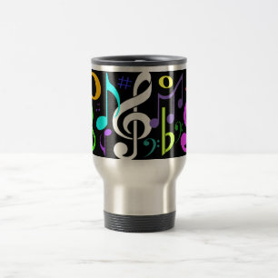 Tasse de voyage de notes musicales