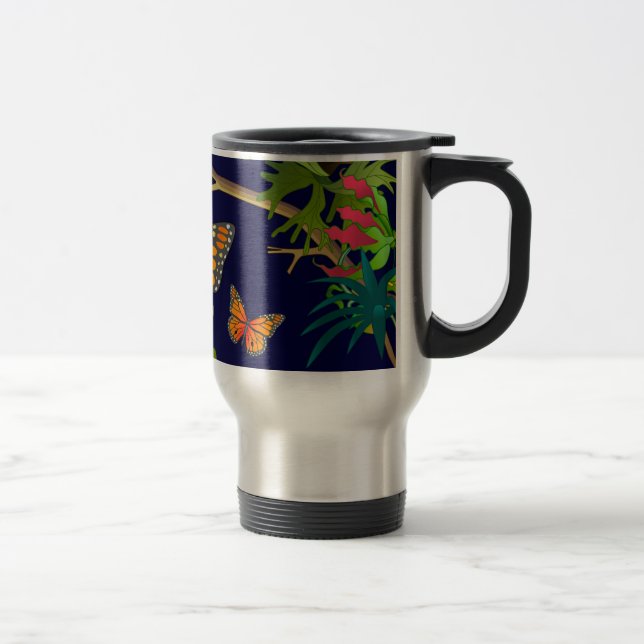 tasse de voyage de papillons de monarque (Droit)