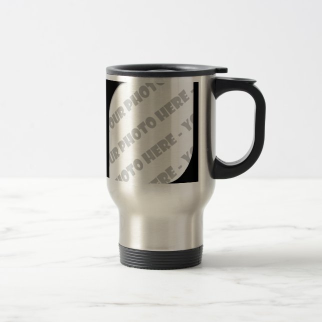 Tasse de voyage de photo de courbes de noir - (Droit)