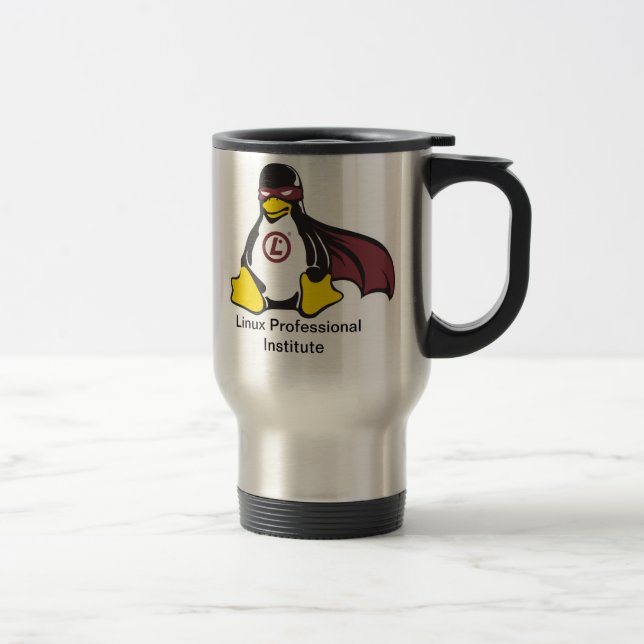Tasse de voyage de pingouin de vengeur de LPI (Droit)