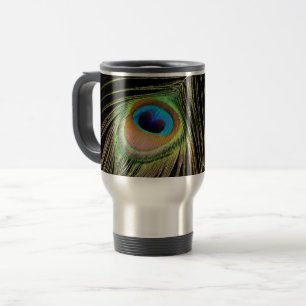 Tasse de voyage de plume de paon