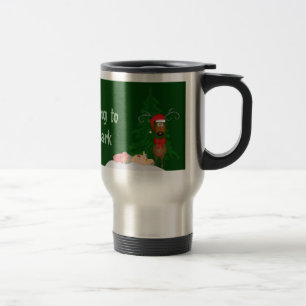 Tasse de voyage de renne et de grand-maman