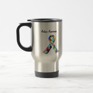 Tasse de voyage de sensibilisation sur l'autisme.