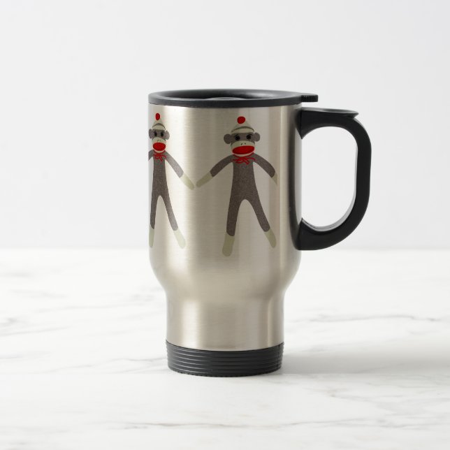 Tasse de voyage de singe de chaussette (Droit)