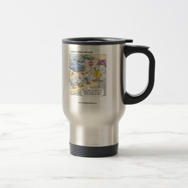 Tasse de Voyage Drôle de Poulet Traversant la Rout (Droit)