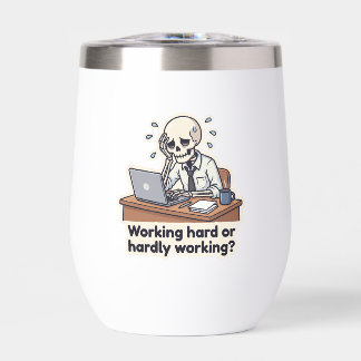 Tasse de voyage drôle de squelette de bureau épuis