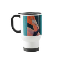 Tasse de voyage en métal de Flamant rose