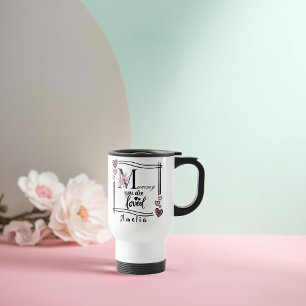 Tasse de voyage florale personnalisée pour maman