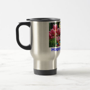 tasse de voyage inoxydable. Joyeux Pâques. alpaga/