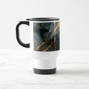 Tasse de voyage Marbre Bleu Or Luxueux – Élégante