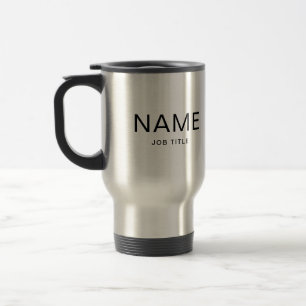 Tasse de voyage noire personnalisée avec votre nom