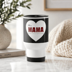 Tasse de voyage personnalisée pour maman avec cœur