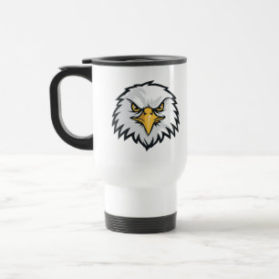 Tasse de voyage Pop Art Tête d'Aigle Bleu Rouge Bl