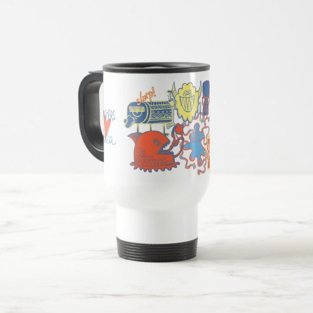 Tasse de voyage pour les amateurs de thé monstrueu (Devant gauche)