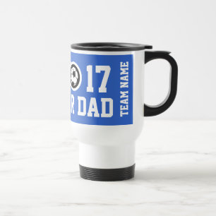 Tasse de voyage pour papa foot   Nom d'équipe pers