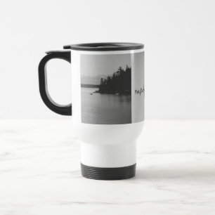 Tasse de voyage pour paysage naturel en noir et bl