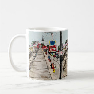 Tasse "de vue de rue de Sur-Le-Lac de Genève"