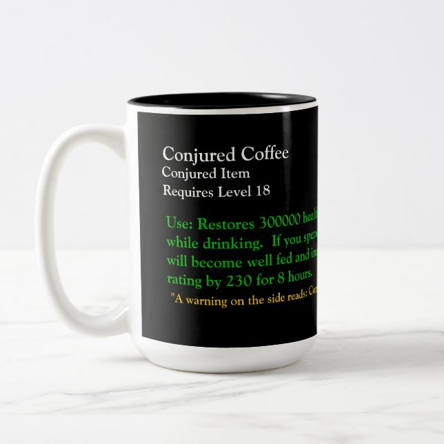 Tasse de Warcraft - café de Conjoured - MISE À (Gauche)