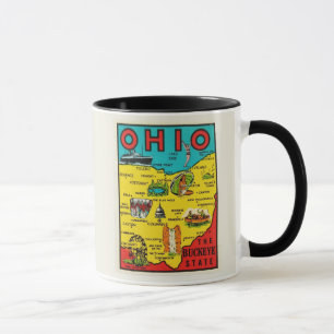 Tasse décalcomanie de la carte de l'Ohio