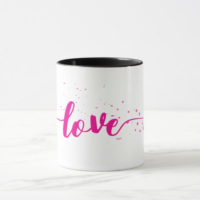 Tasse Décor De Texte Rose Chaud-Amour (Centre)