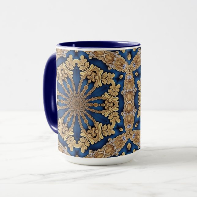 Tasse décorative Bleu Or (Devant gauche)