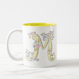 Tasse décorative d'art de fleurs de coeurs du