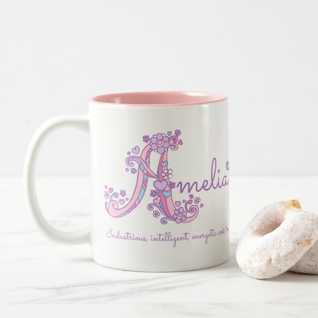 Tasse décorative de monogramme de la signification (Avec donut)