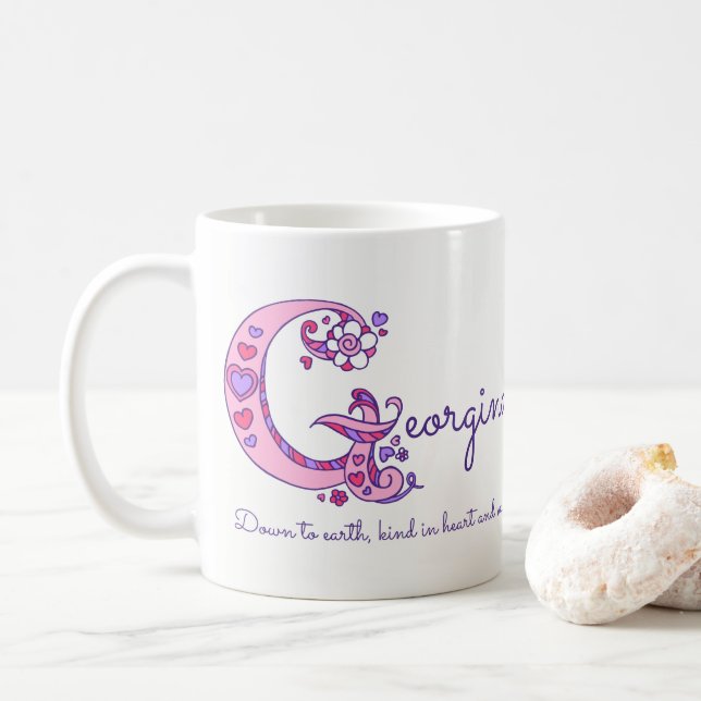 Tasse décorative de monogramme de la signification (Avec donut)
