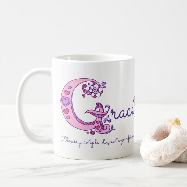 Tasse décorative de monogramme de la signification (Avec donut)